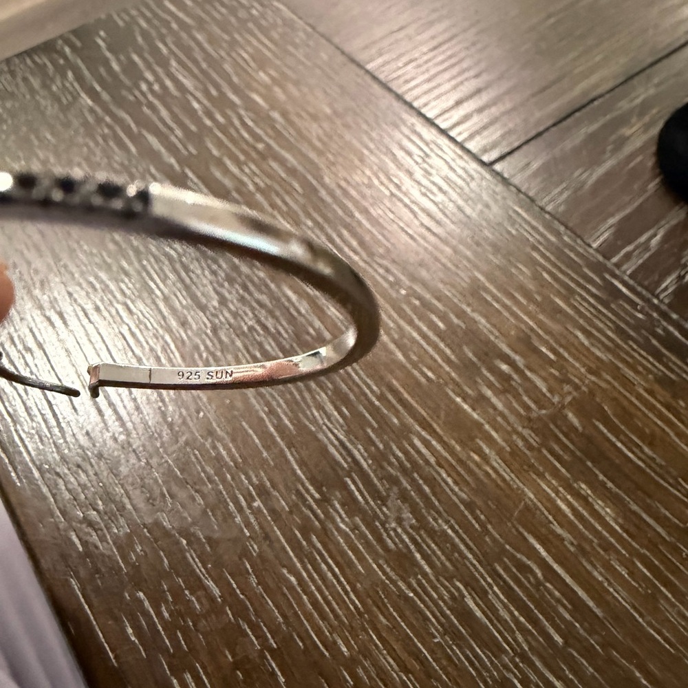 Sterling Silver Black Diamond Hoop Earrings - Women Jewelry - Picture 5 of 5